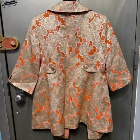 Vintage Silk Brocade Gold Floral Double Breasted Coat / Jacket (1960’s inspired) - Picture 12 of 16